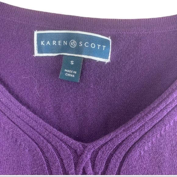 Karen Scott Sz S Sweater Purple Dynasty NWT - Picture 6 of 7
